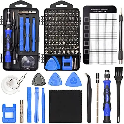

124-Piece Magnetic Screwdriver Set with 101 Bits for Electronics Repair