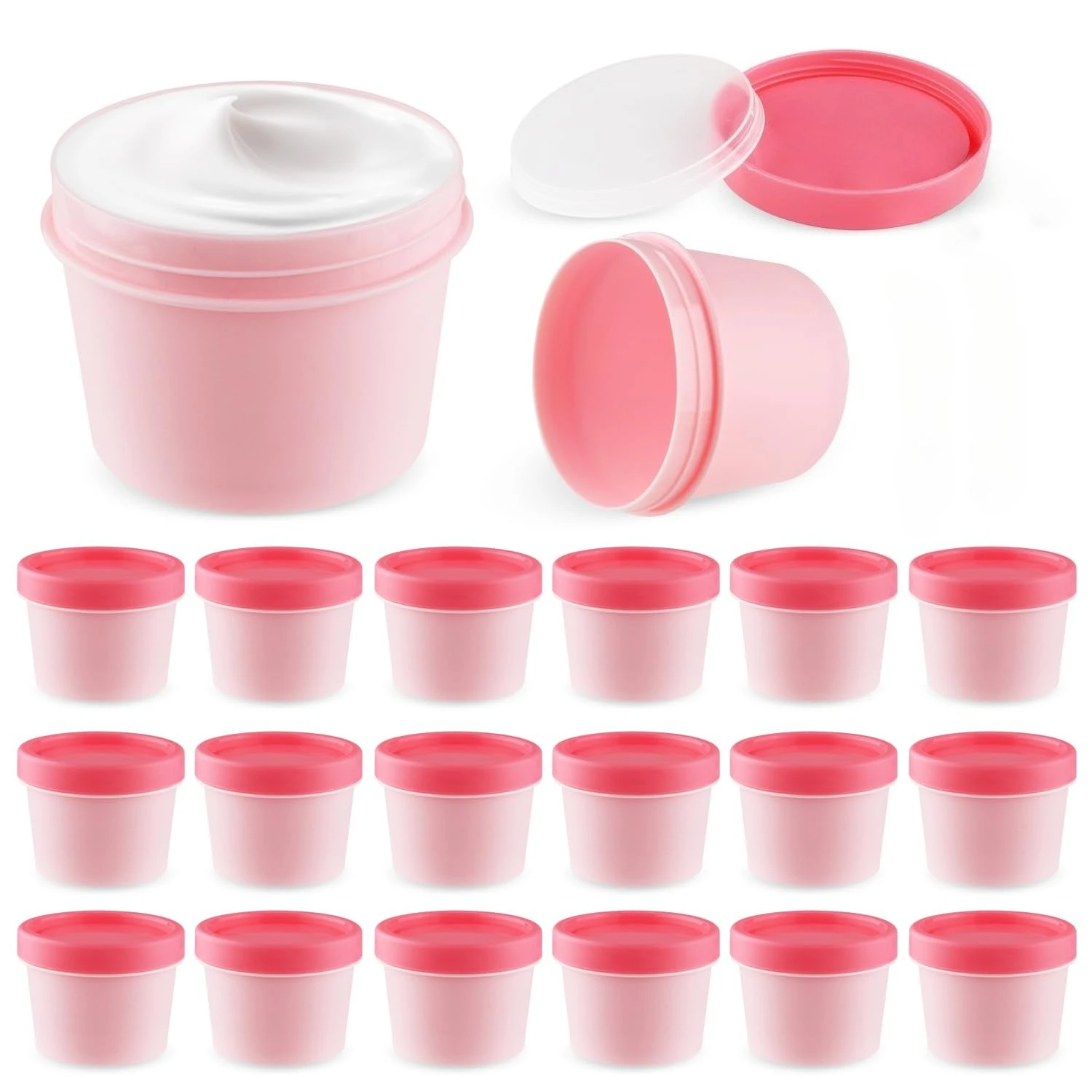 

30PCS 30ml PP Plastic Face Cream Jar Empty Wide-Mouth Cosmetic Pots Refillable Travel Leak-proof Containers for Beauty Products