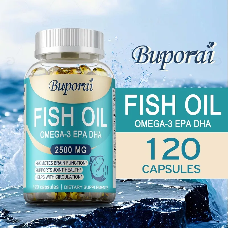 Fish Oil Capsules - Reduce Stress, Protects Eye, Helps Brain Development, Support Nervous System Health, Improve Mental Clarity