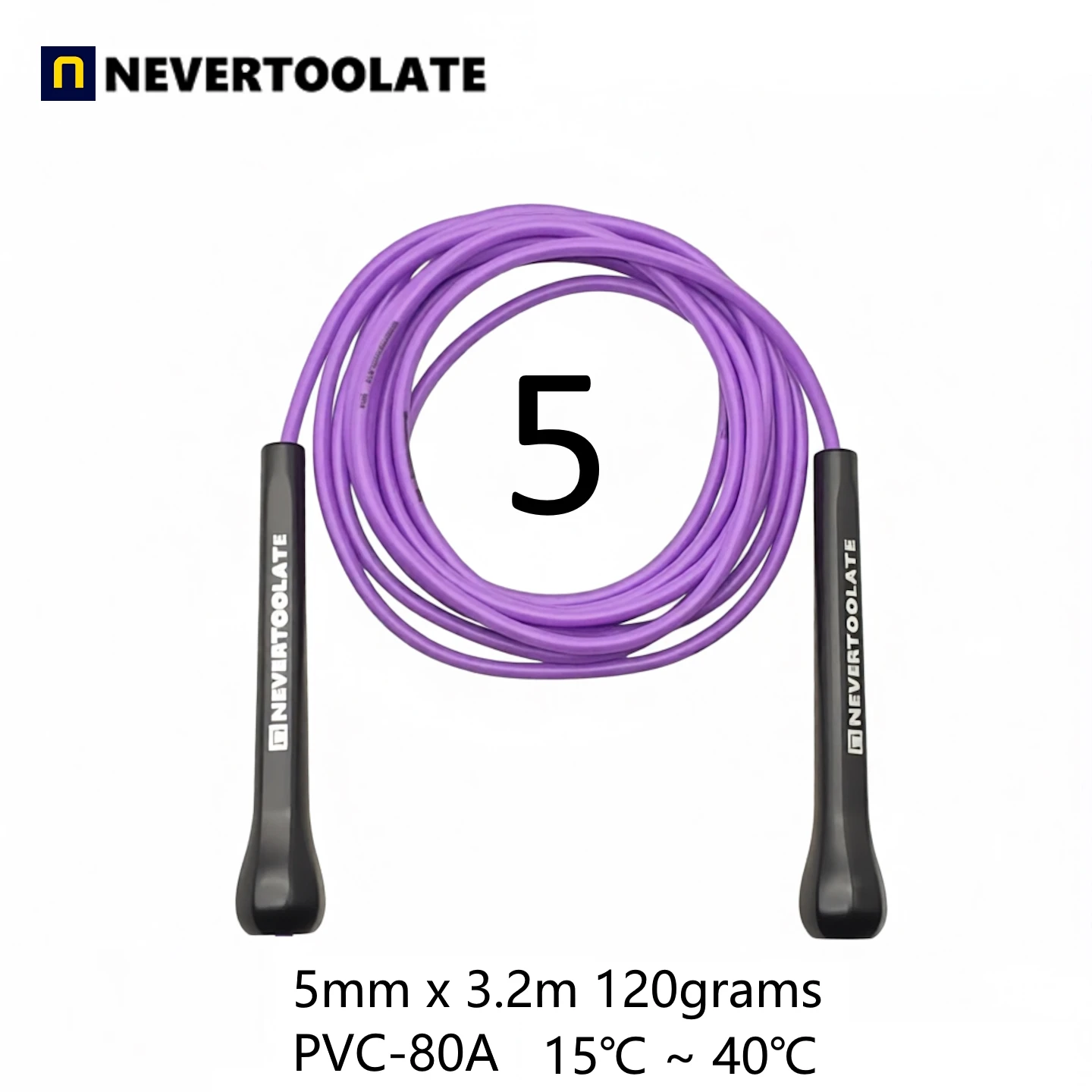 5mm NEVERTOOLATE  EXTRA LONG 3.2 METERS abs handle boxing speed  Soft PVC Jump skip Rope Tangle Free Skipping crossfit Fitness