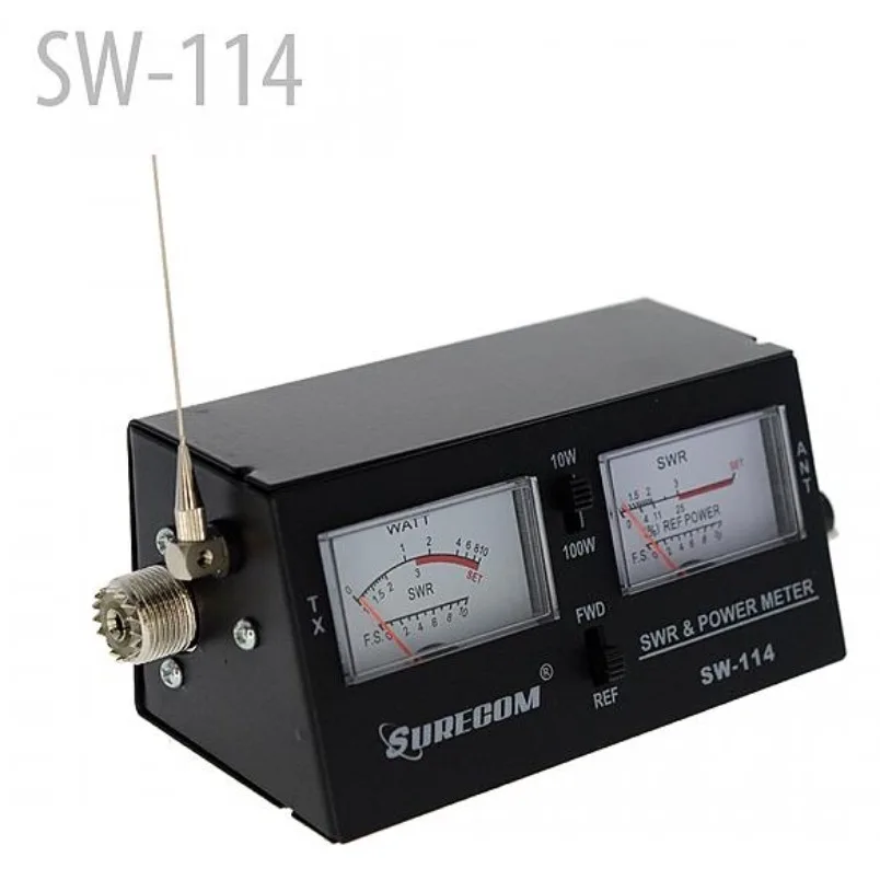 SW‑114 SWR Meter 27‑30MHz RF Power Field Strength 3‑In‑1 Analog Test Instrument for CB Radio Antenna Tuning