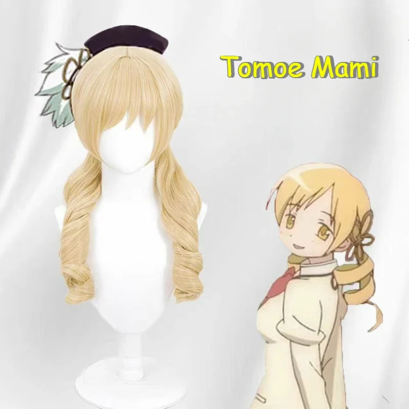 Tomoe Mami Cosplay Pruik Puella Magi Madoka Magica Bestrijdt Pruik Hoge Temperatuur Zijde Rose Innerlijke Mesh COS Pruiken Halloween Party