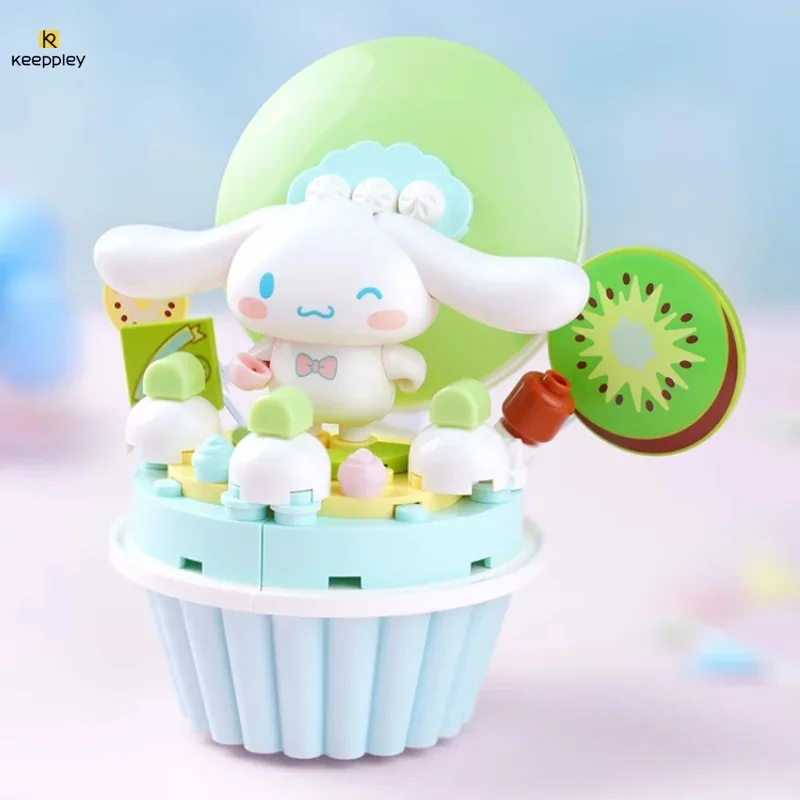 Keeppley Sanrio Cute Cake Cup Kuromi Pochacco Building Blocks Puzzle Assembly Boys and Girls Toy Model Ornaments Collection Gift