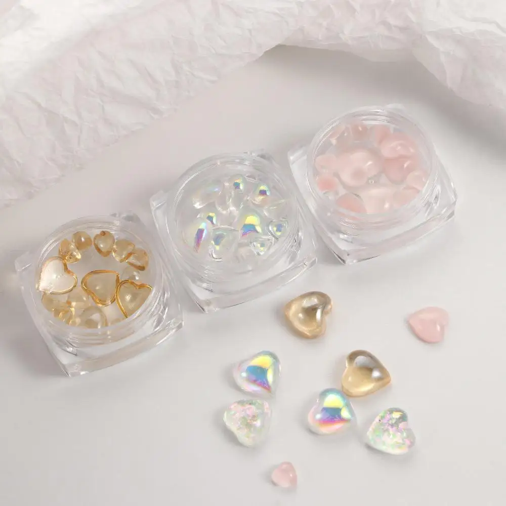Charms Diamond Clear Aurora Manicure Tool DIY Nail Ornaments Heart-Shaped Nail Jewelry 3D Nail Art Decoration
