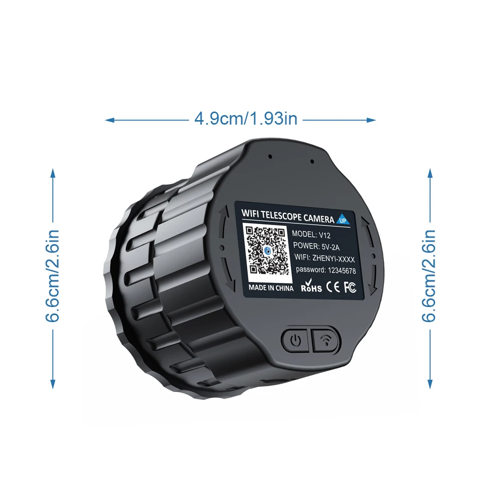 Caméra oculaire de télescope WiFi haute définition 2K 4 millions, convient aux télescopes optiques et aux microscopes de 25 à 50mm pour l'observation des oiseaux