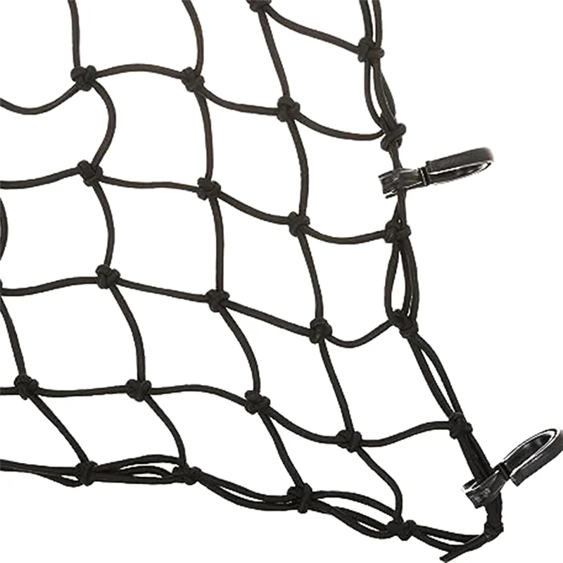 

1 Piece Motorcycle Bicycle Cargo Net Featuring 6 Adjustable Hooks And Tight Mesh Black Black Latex+ABS