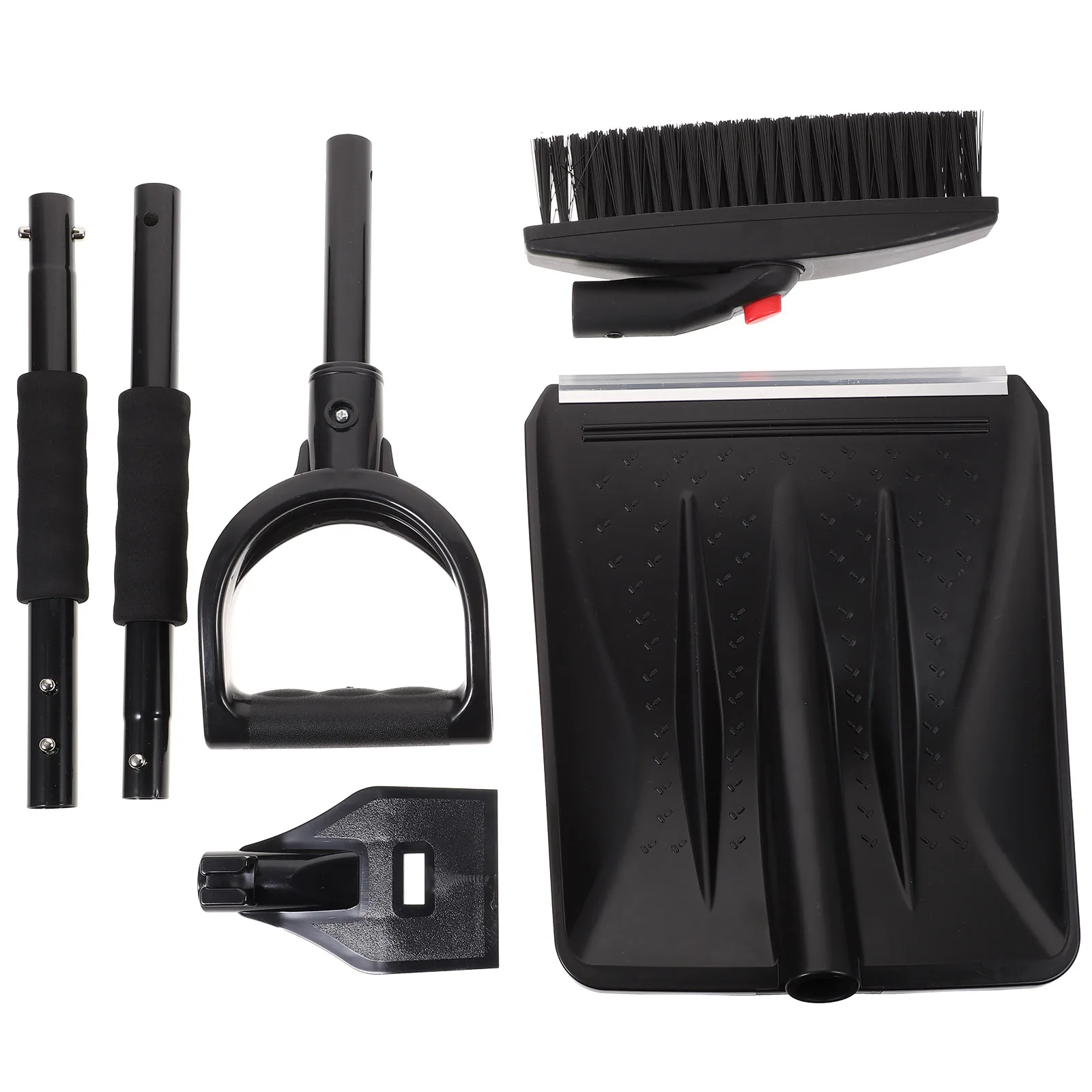 

Portable Car Shovel Black Stainless Steel Detachable Ice Scraper Driveway Car Snow Scraper And Brush Vehicle Snow Removal Tool