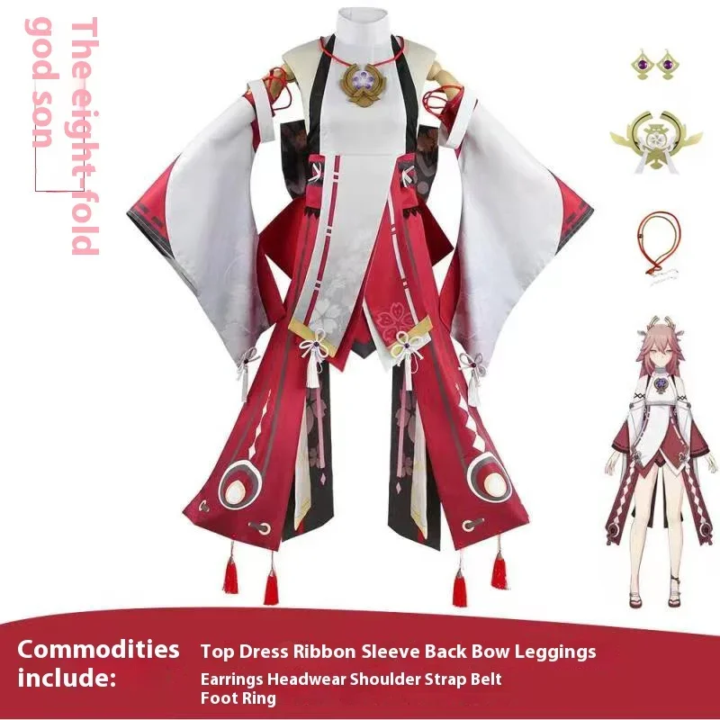 

Game Genshin Impact Yae Miko Cosplay Costume Uniform For Woman Cosplay Anime Chinese Style Halloween Costumes for Women Game