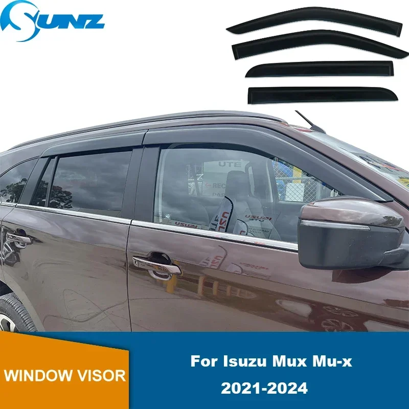 Car Window Visor For Isuzu Mux 2021 2022 2023 2024 Wind Shields Sun Rain Guards Side Wind Deflector Exterior Accessories