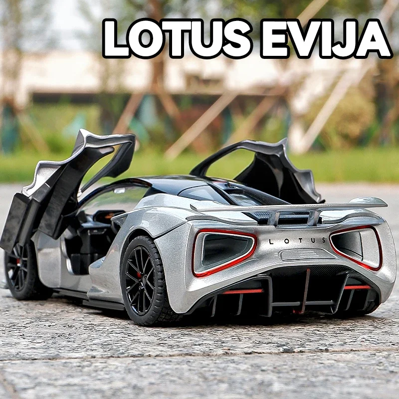 1:32 Lotus Evija Supercar Alloy Muscle Car Model Dźwięk i światło Odciągnij zabawkę dla dzieci Kolekcje Prezent urodzinowy