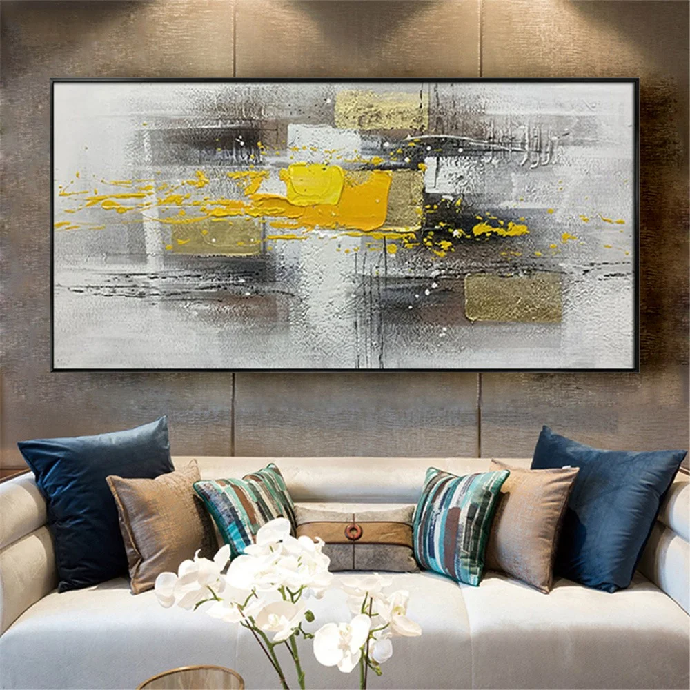 

100% Hand-Painted Canvas Oil Painting Decor Wall Art Picture For Home Hotel Restaurant Living Room And Bedroom Horizontal Trim