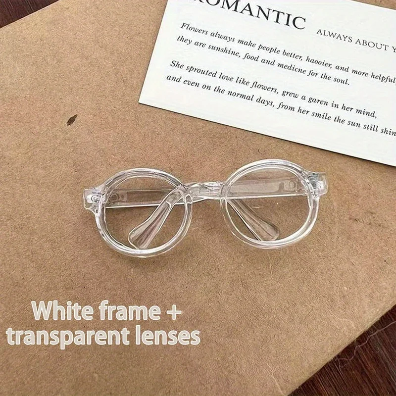 Suitable for Labubu doll glasses 4-piece set, with transparent lenses suitable for doll clothing accessories (without dolls)