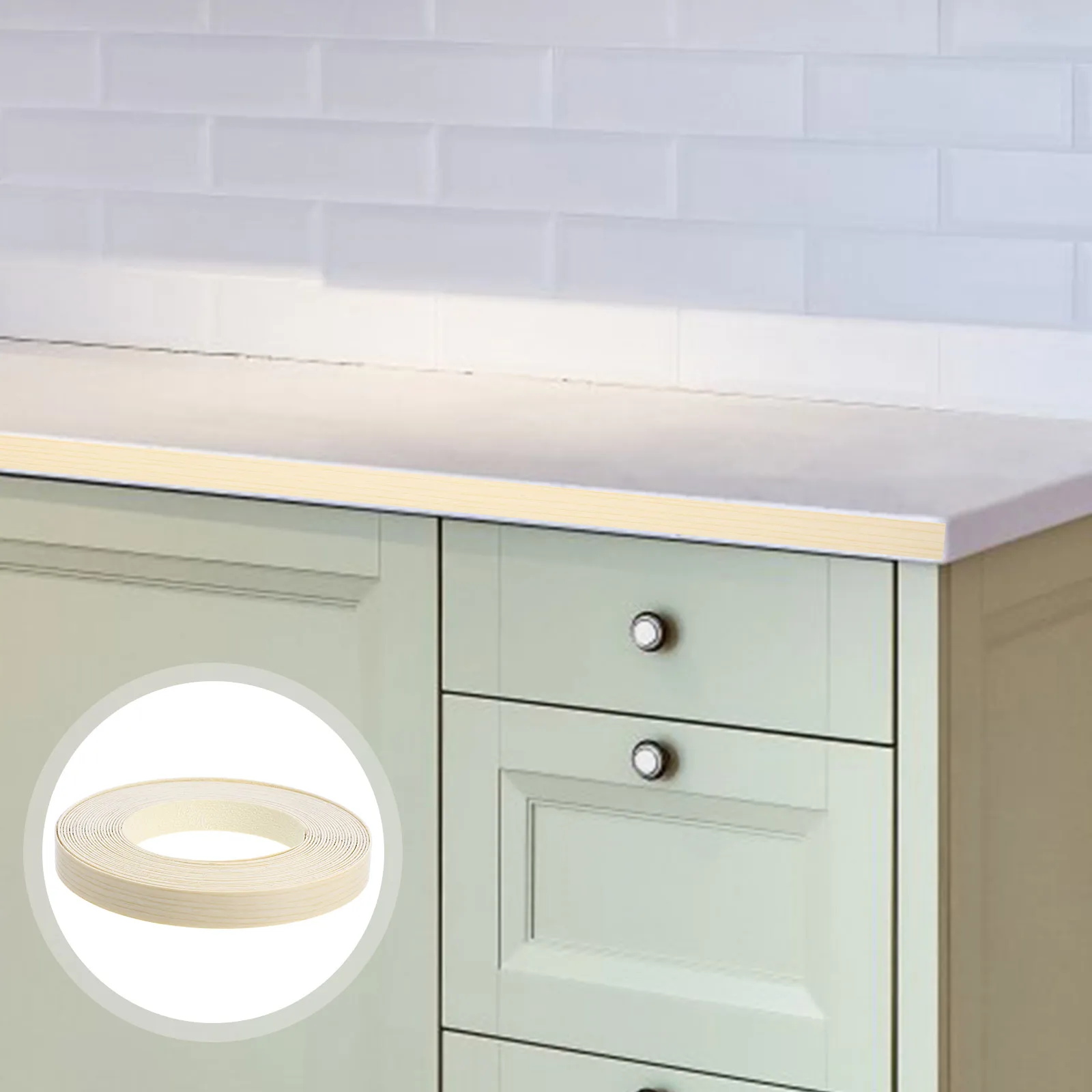 

10M Self Adhesive Edge Banding Strip Pvc Cabinet Table Wood Veneer Edging Tape Flexible Durable Countertop Trim Roll Furniture
