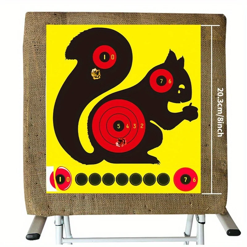 3pcs 8" X 8" Fun Squirrel Splash Color-Changing Target Paper Stickers. Self adhesive Splatter & Reactive Shooting targets - view 4