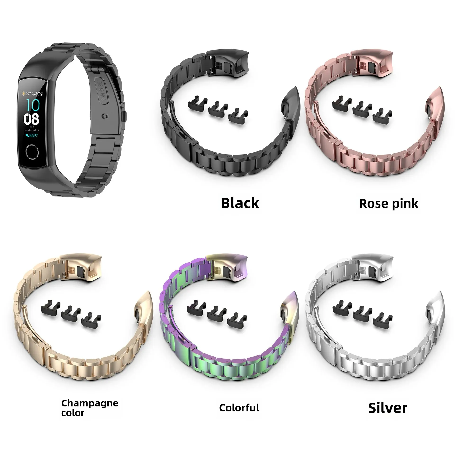 Honor Bands 4 B19/5 CRS-B19S Stainless Steel Motorcycle Electronic Accessories Band of Honor Wristband Durable and Stylish