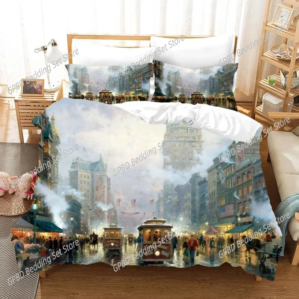 

Oil Painting Van Gogh Star Sky Bedding Set Single Twin Double Queen King Cal King Size Bed Linen Set