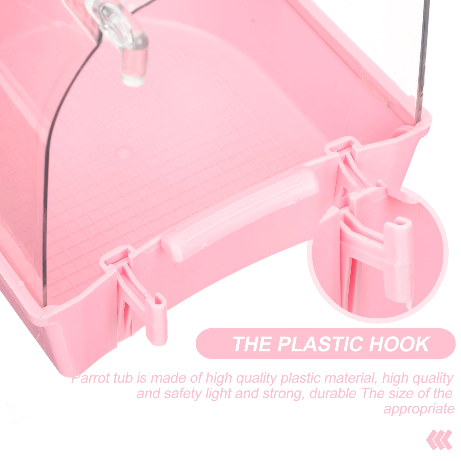 

1Set Parrot Bath Box Lightweight Strong Plastic Suitable Small Birds Cage Bathing Basin Parrot Shower Box Birds Supply