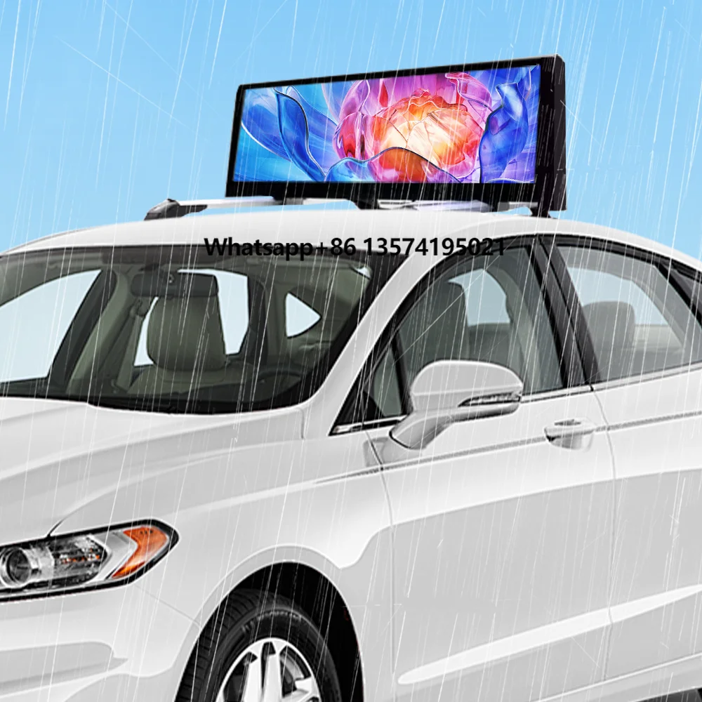 Full Color Outdoor Waterproof LED Screen Car Top Advertising Programmable 4G 5G WIFI GPS P2.5 Taxi Top LED Display