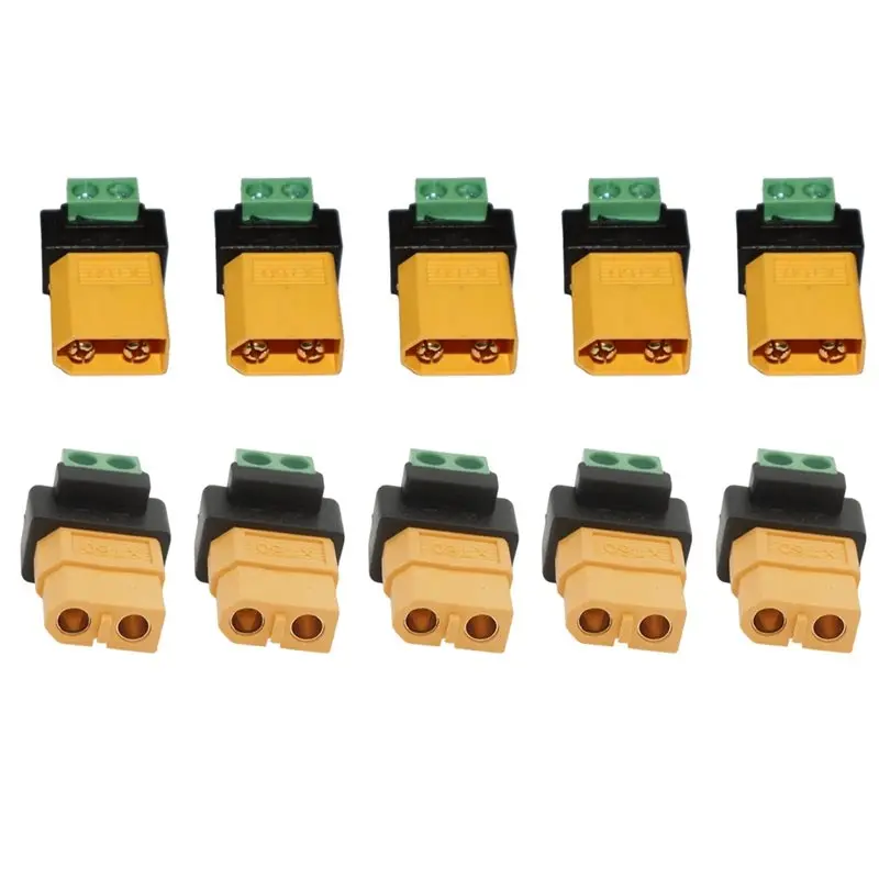 [B24B!】 XT60 Male/Female To 2-Pin Terminal Connector 10Pcs XT60 To 2-Pin Adapter Converter For FPV Balance Panel Power E