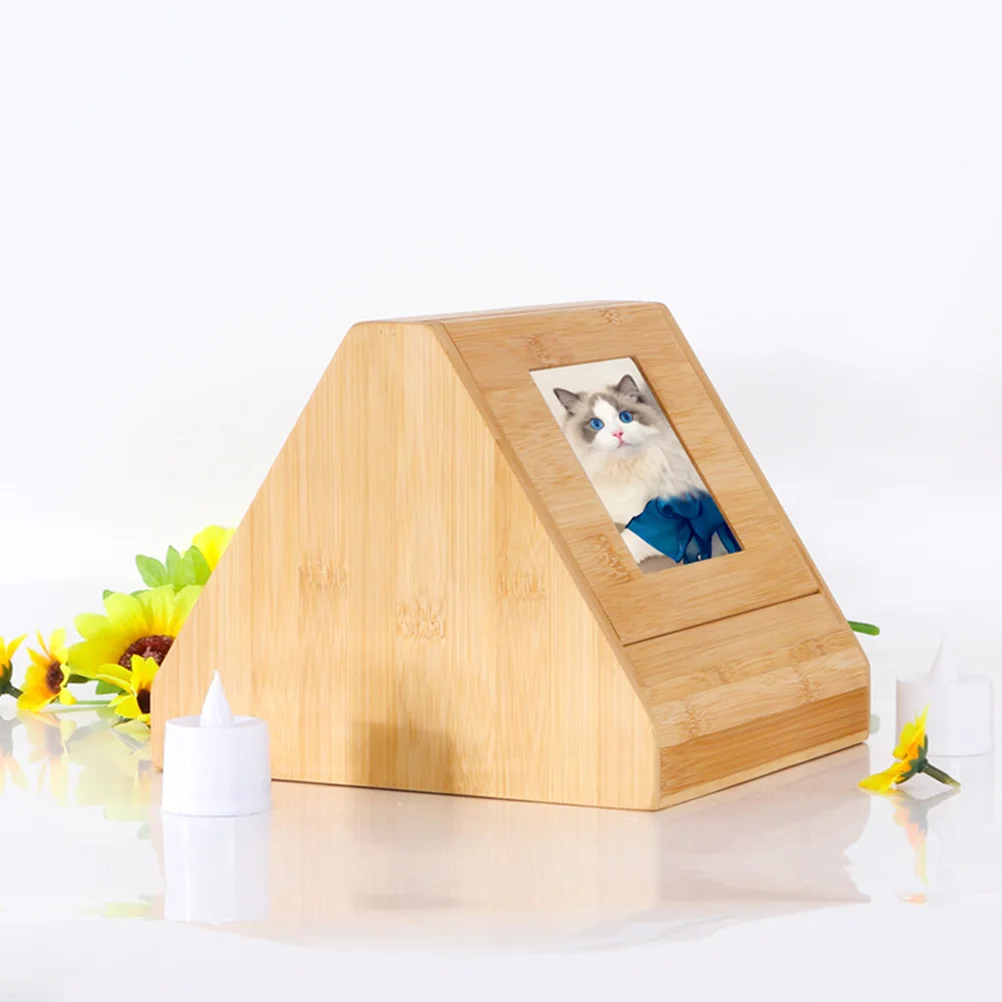 Kat en Hond Memorial Box Fotolijst Houten Huisdier Urn (h-021) 1pc As Ketting voor Vrouwen Foto Urnen Gift Honden Bamboe De