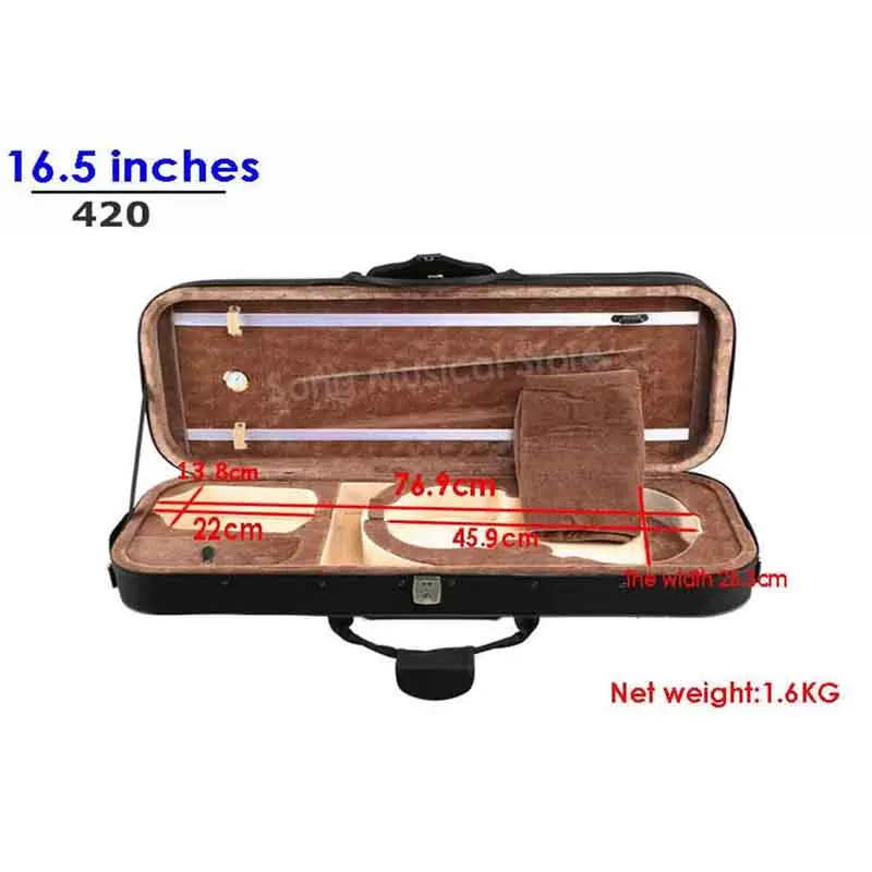 USA low tax High-end Basswood and golden velvet inside Viola Square case  Viola Square Box With hygrometer viola parts