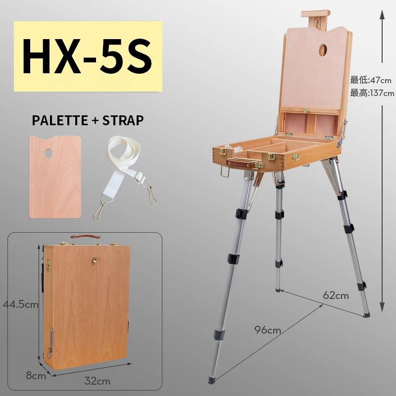 

HX-5S Painting Easel Sketchbook for The Artist's Easel Table for Drawing Aluminum Alloy Artist Box Art Supplies Easel