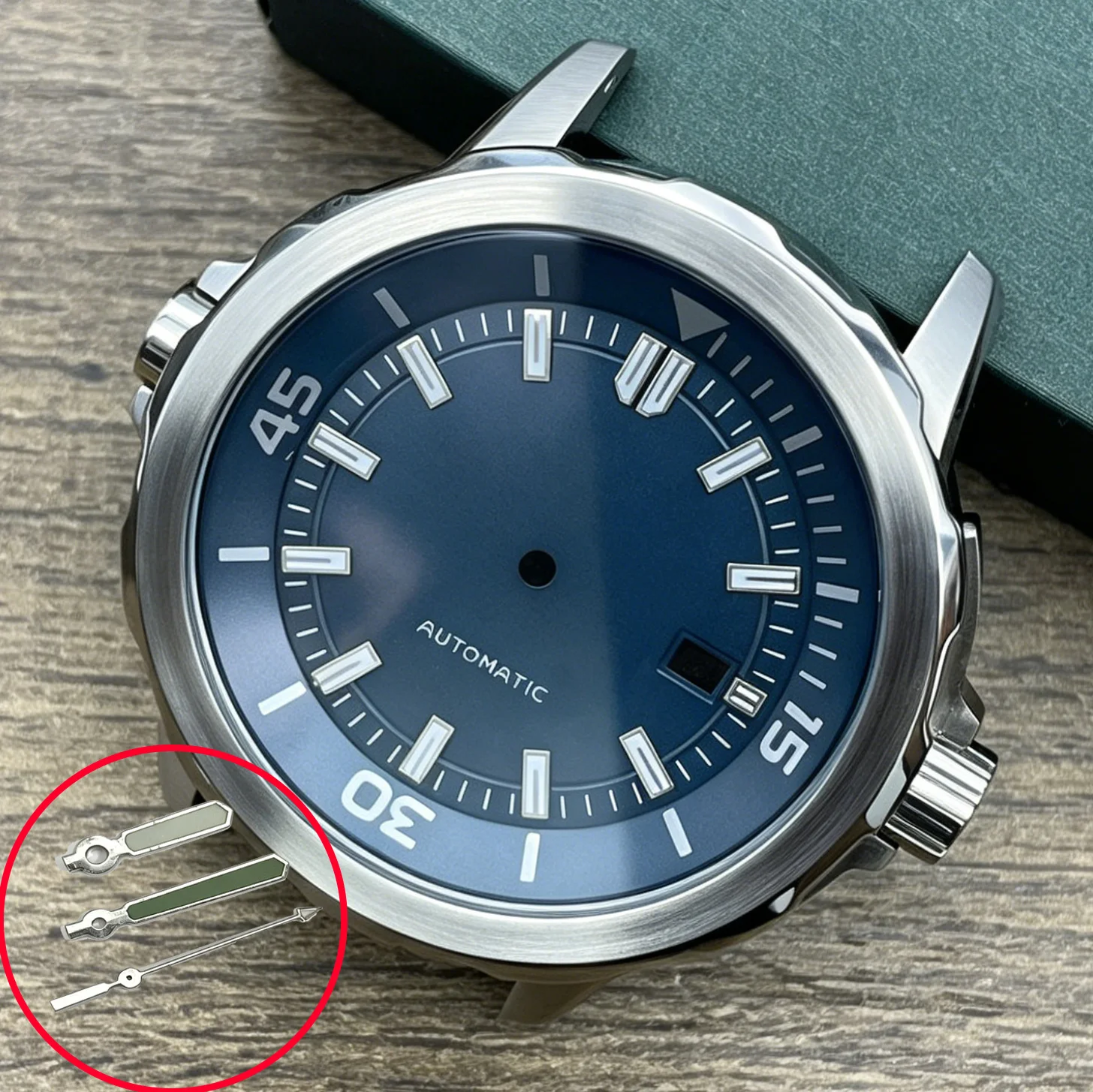 NH35 Case 47mm Silver Stainless Steel, Compatible with NH35 and NH36 Movements, with Dial and Hands, Watch Components Can Be Rep