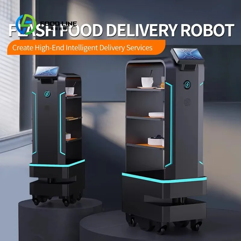 Customized Wholesale Multifunction Hospital Fast Automatic Food Delivery Service Robot Waiter Intelligent Obstacle Avoidance