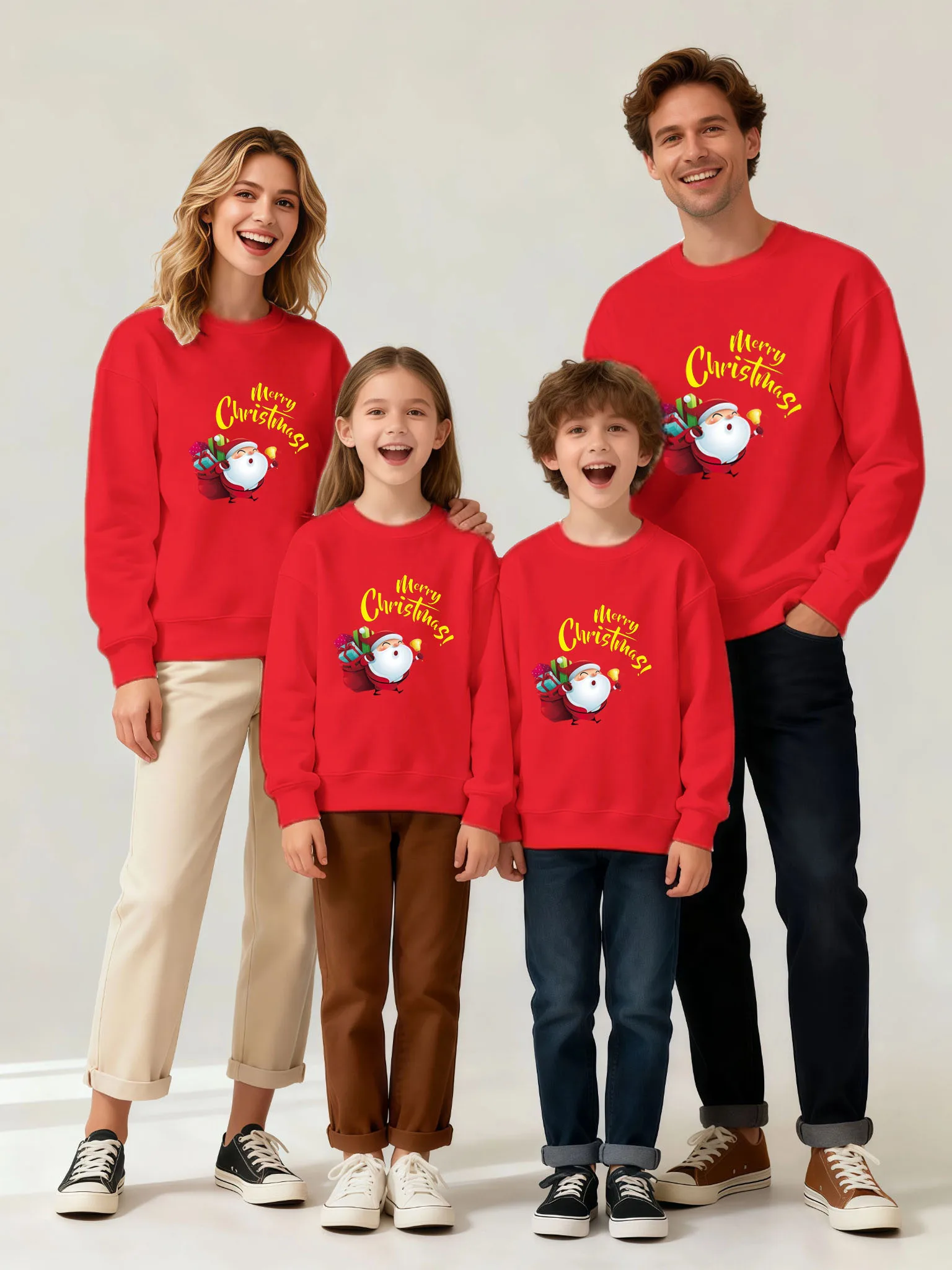 

Family Matching Clothes Winter Autumn Sweater Long-sleeved Shirt Christmas Clothes Mom Dad Kids Christmas Pajamas Family Look