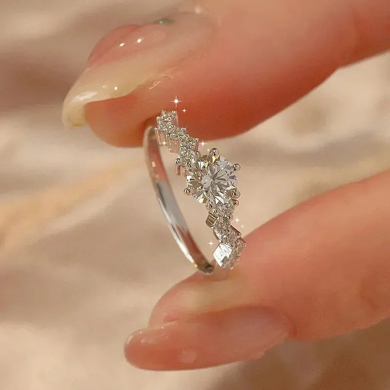 Обручальные кольца со звездами для женщин, кольцо из нержавеющей стали, сертификат, обещание, свадебные украшения Bague Acier Inoxydables Femme