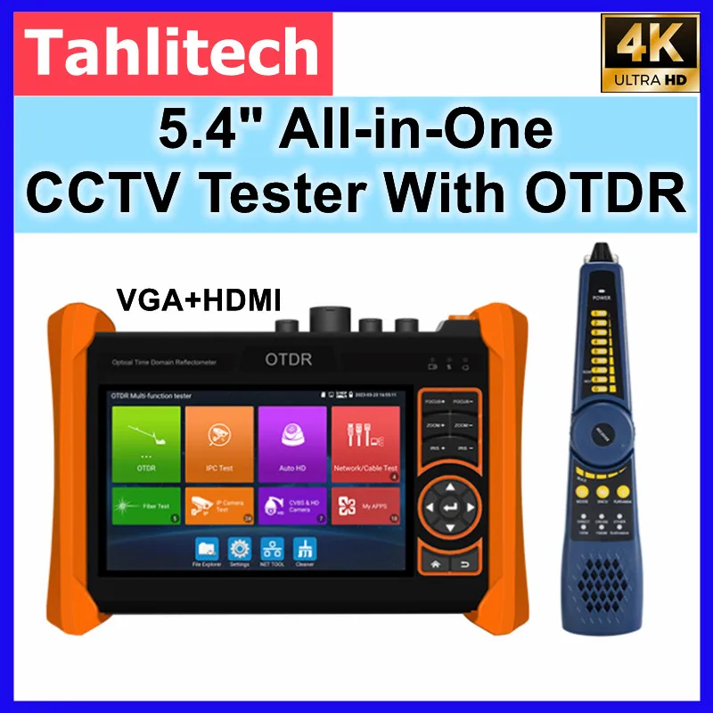 Testador de câmera IP CCTV 4K com refletômetro de domínio de tempo óptico OTDR Suporte 8MP CVI TVI AHD 4K IPC CCTV Tester Cable Tracer