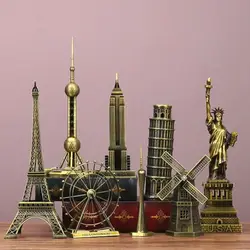 30 Kind Metal Handicrafts Pisa Tower Egyptian Pyramids Building Model Kremlin Empire State Building Ornaments Architects Gifts