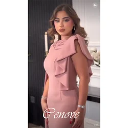 Cenove 2024 Arab Dubai O Neckline Prom Dress Ankle-Length With Shwal Sleeves Evening Fashion Elegant Party Dress For Women