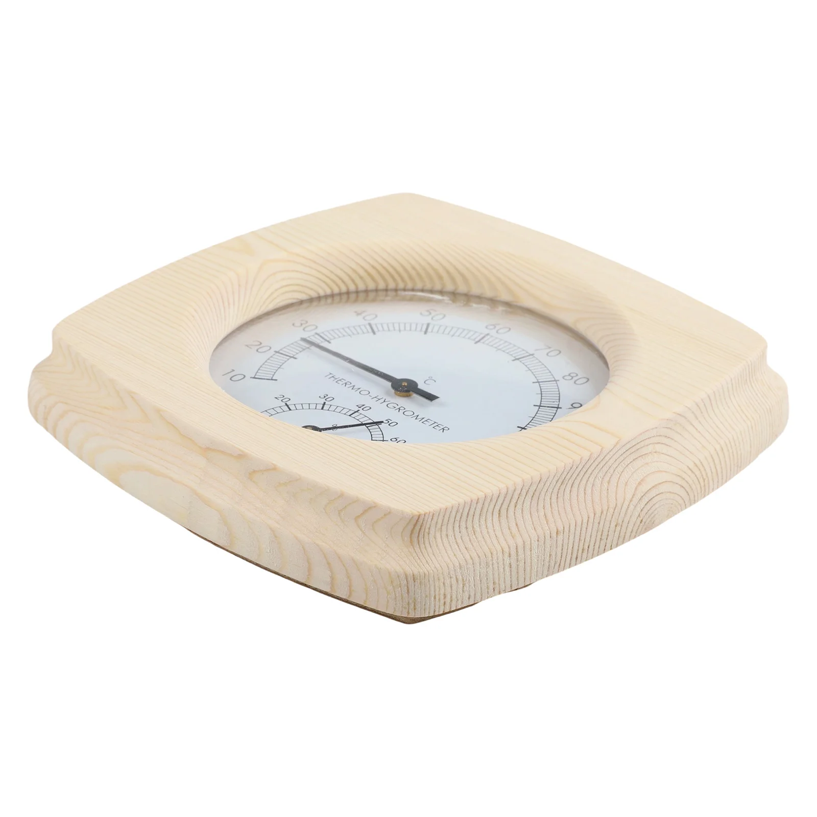 

140 мм датчик влажности, термометр для ванной комнаты, батарейки не требуется, безопасно для использования, совместимая с паровой комнатой, конструкция из деревянного материала