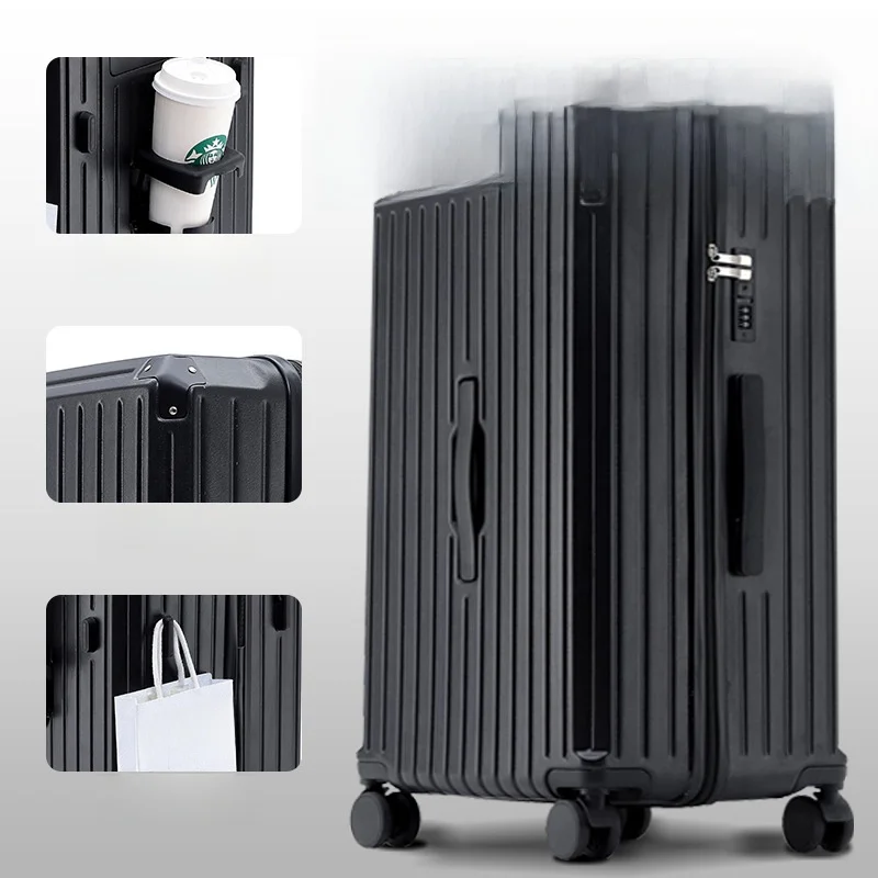 

Extra Large Travel Suitcase Wide Lage Big 24262830 Retro Sle Polyester Lo Closure Universal Wheel ABS+PC Material