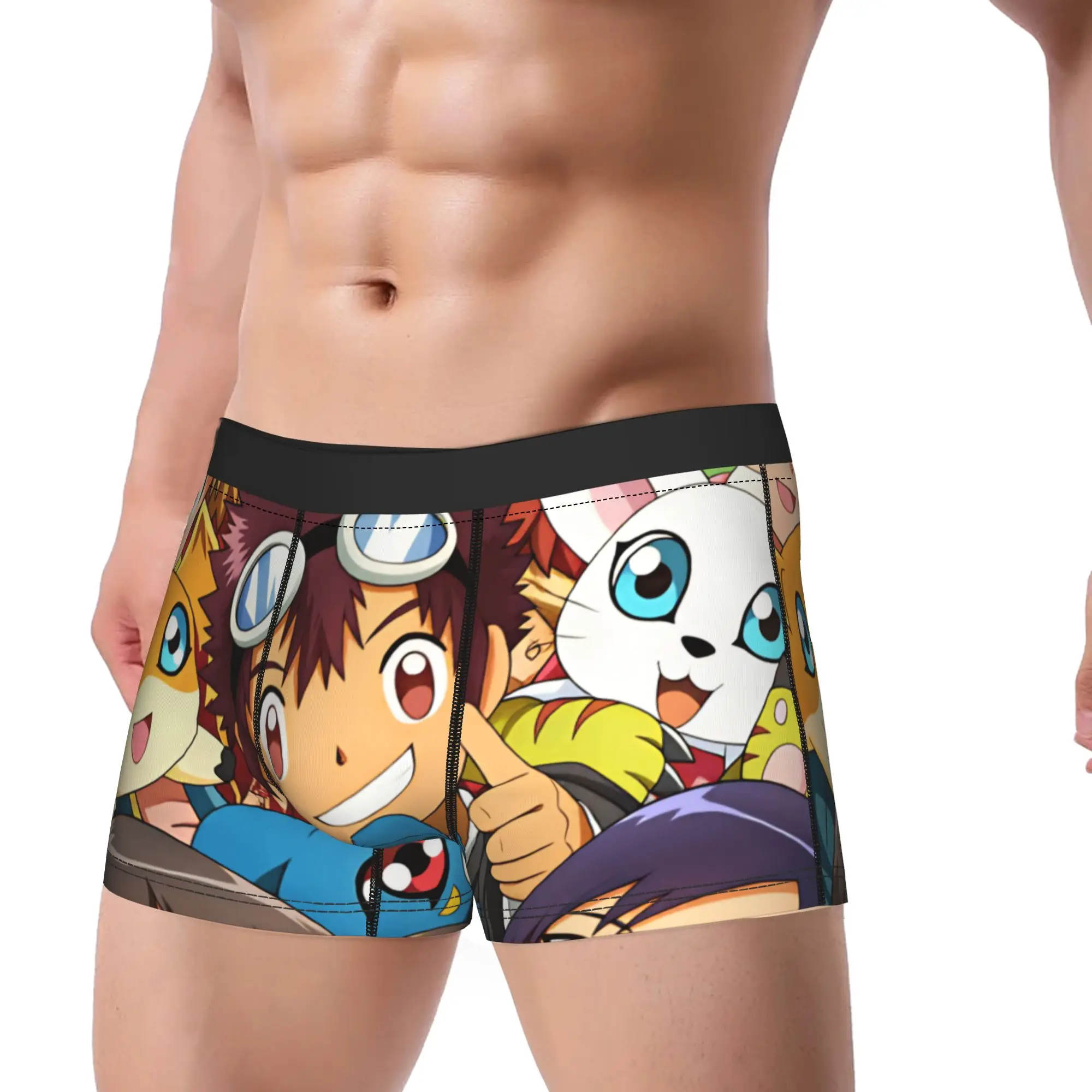Digimon Adventure 02 New Year Kimono Cherry Blossom Full Team Shorts Briefs  Underwear Hot Sale Man Boxershorts Underpants