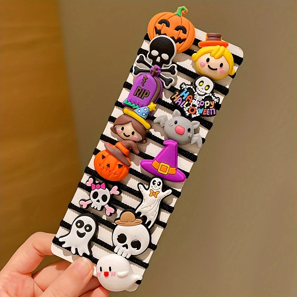 Accesorios de fantasma de calabaza de Halloween, lazos divertidos para el cabello, regalos de Halloween para niñas, 14 piezas