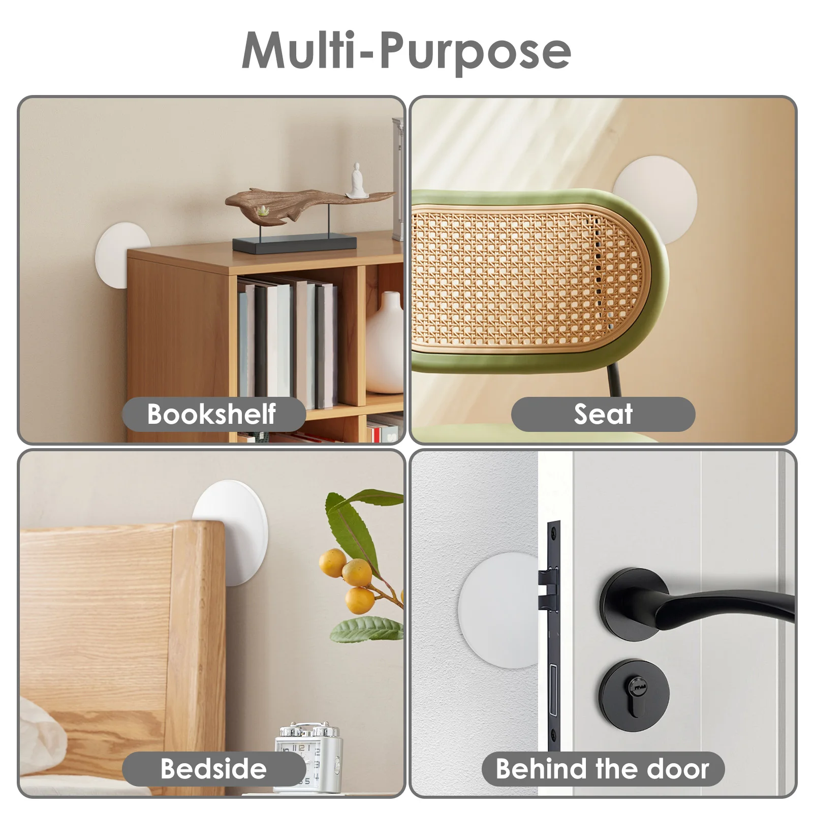 4/16 قطعة الباب سدادة جدار حامي ذاتية اللصق الباب سدادة الصوت المرطب مقبض الباب جدار حامي الباب وقف مصدات