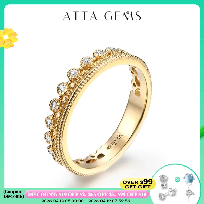 

ATTAGEMS D VVS1 Цвет Solid 10k 14k 18k Au585 Кольцо с муассанитом и бриллиантом для женщин Белое золото Обручальные кольца для помолвки Изысканные ювелирные изделия