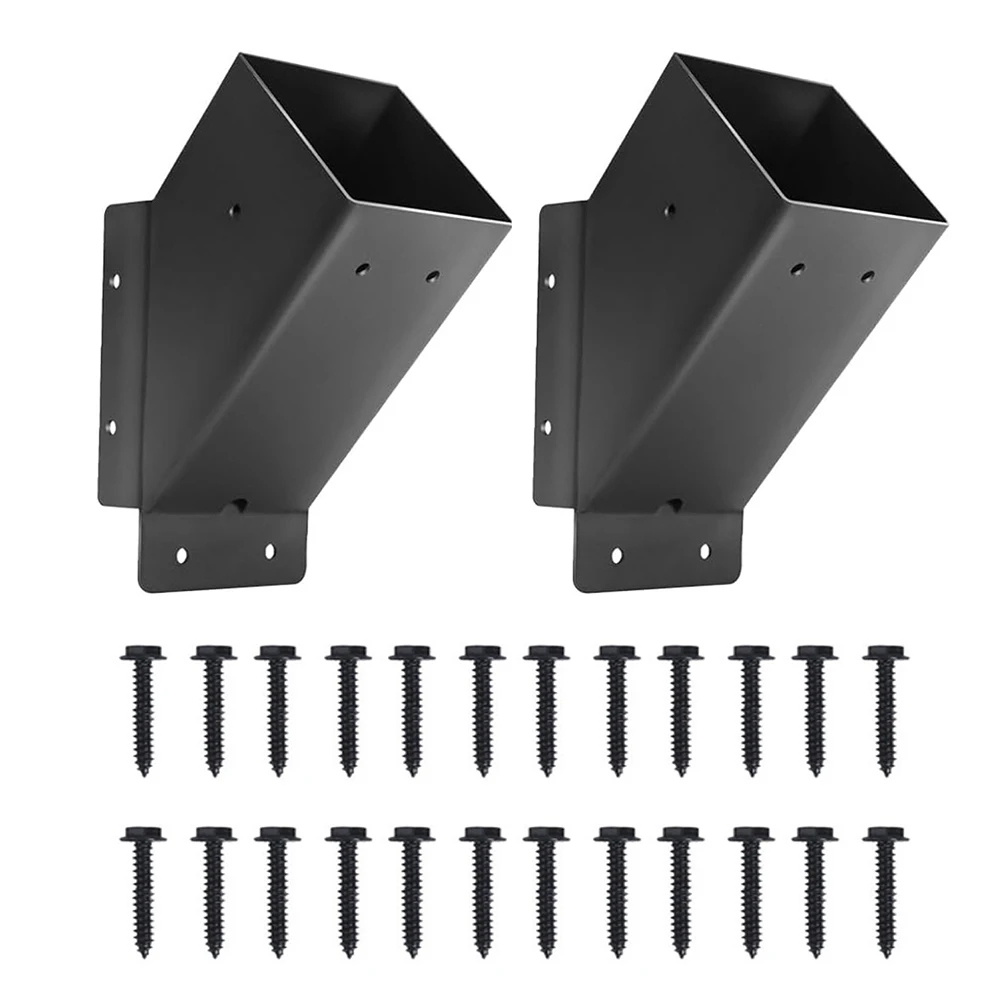 2PCS 45-Degree Pergola Brackets Kit Sturdy Carbon Steel For Stability Garden Shade Supplies Accessories ﻿