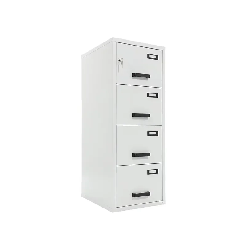 Steel Fireproof Filing Cabinet 4 Drawer Mechanical Lock Secure Storage Unit Office Safe Box