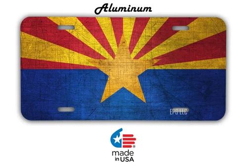 6 x 12 ARIZONA STATE FLAG CAR LICENSE PLATE. TEXAS STATE FLAG CAR LICENSE PLATE Aluminum