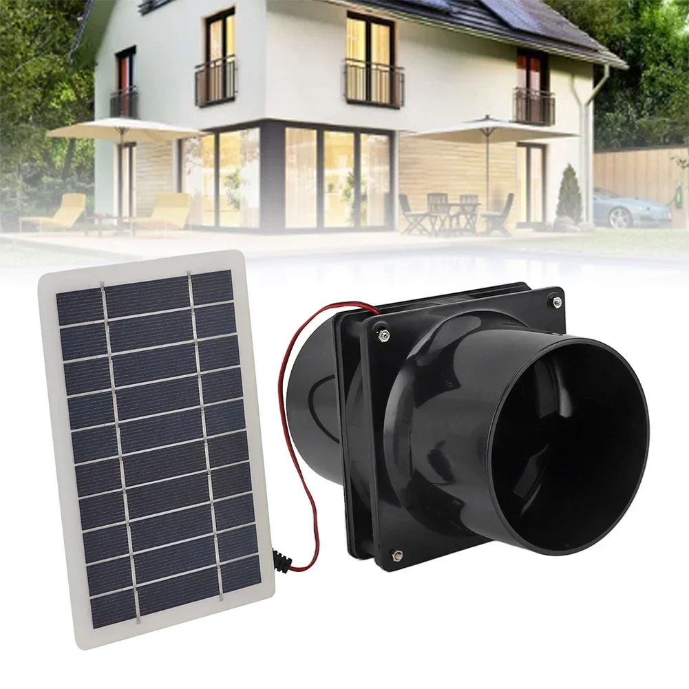 Solar Power Fan Kit 10W 12V Solar Power Panel Exhaust Fan Weatherproof 130CFM Silent Exhaust Fans For Pipe Ventilation