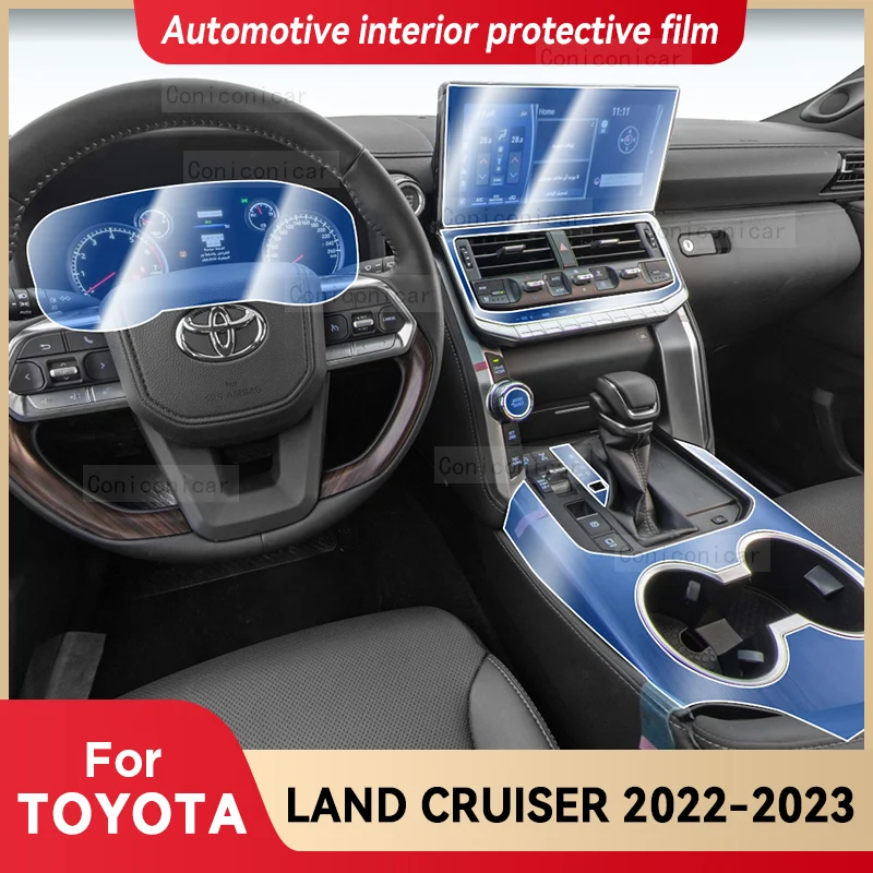 For TOYOTA LAND CRUISER 2022 2023 Car Gearbox Panel Film Dashboard Protective Sticker Interior Anti-Scratch Film Accessories