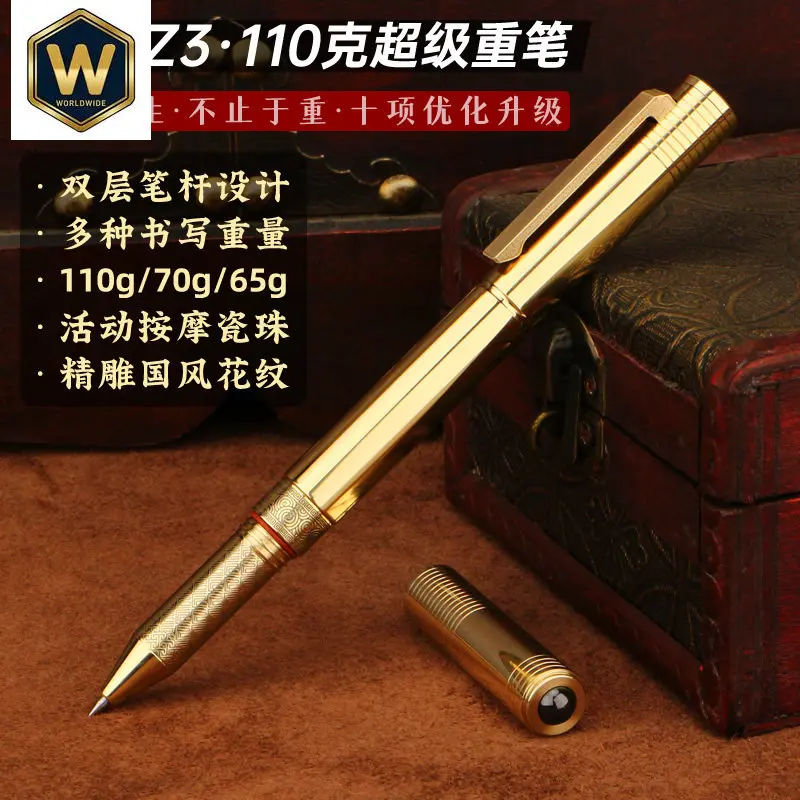 Zaitang Z3 Heavy Feel Signing Pen, Creative Business High-Grade Gel Pen Calligraphy Practice Metal Brass Solid Copper Pen Barrel