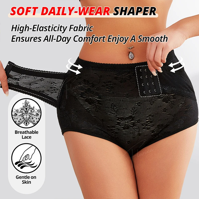 

Flarixa кружевные трусики для тренировки талии, женские корректирующие трусы для нижней части живота с крючками, компрессионное нижнее белье для живота, подтяжка бедер