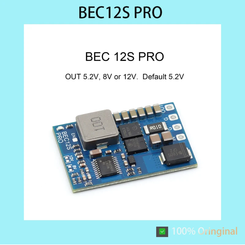 BEC12S PRO Step-down Module, Input 9-55V, Adjustable Output 5V/8V/12V, 5A, with TVS Protection