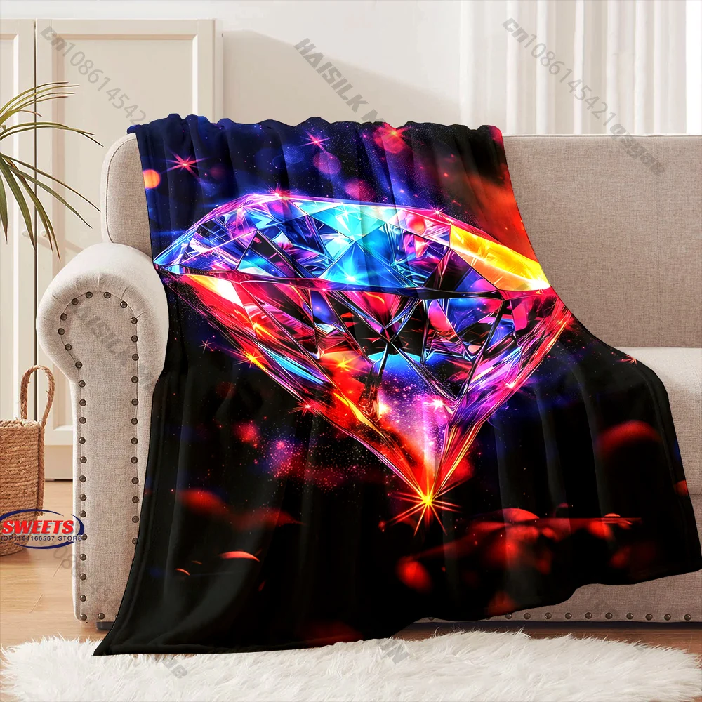

"Colorful Diamond Glow Blanket" Multiple sizes kid's and adults' bedroom living room sofa decor blanket,Exquisite gift