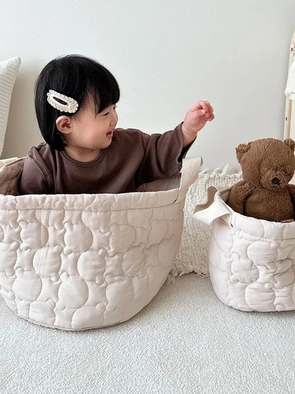 

Милая сумка-органайзер в виде медвежонка для детских принадлежностей, корзина для хранения в детской комнате, портативный органайзер из хлопковой ткани для детских игрушек и предметов первой необходимости, для детской комнаты