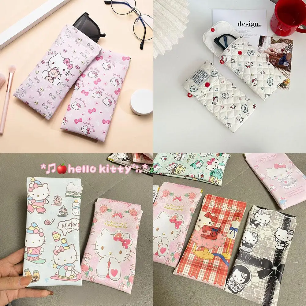 

Miniso Hellokitty Cute Glasses Bag Portable Cotton Filled Pressure Resistant Cosmetic Sunglasses and Myopia Glasses Storage Bag